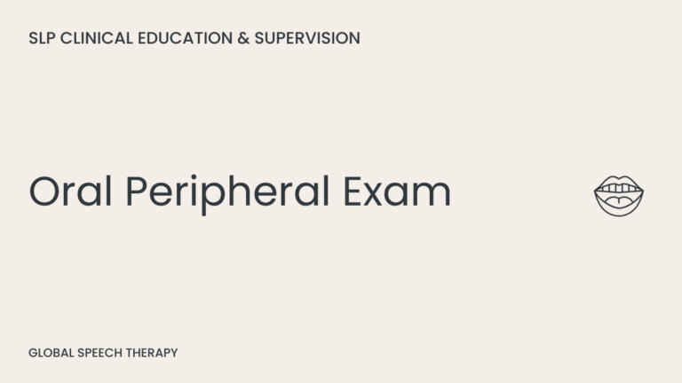 Cover for an oral peripheral exam article, with a simple mouth illustration.