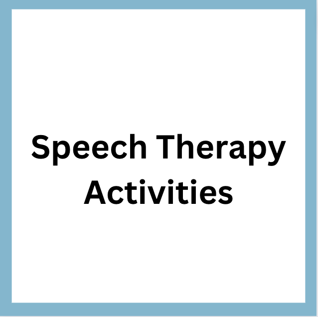 speech therapy activities