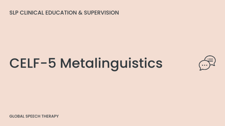 CELF-5 Metalinguistics assessment cover with speech bubbles