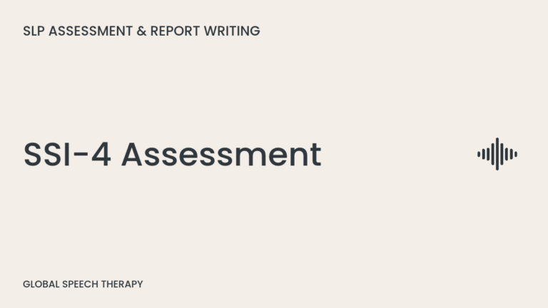 SSI-4 Assessment cover graphic with speech waveform icon