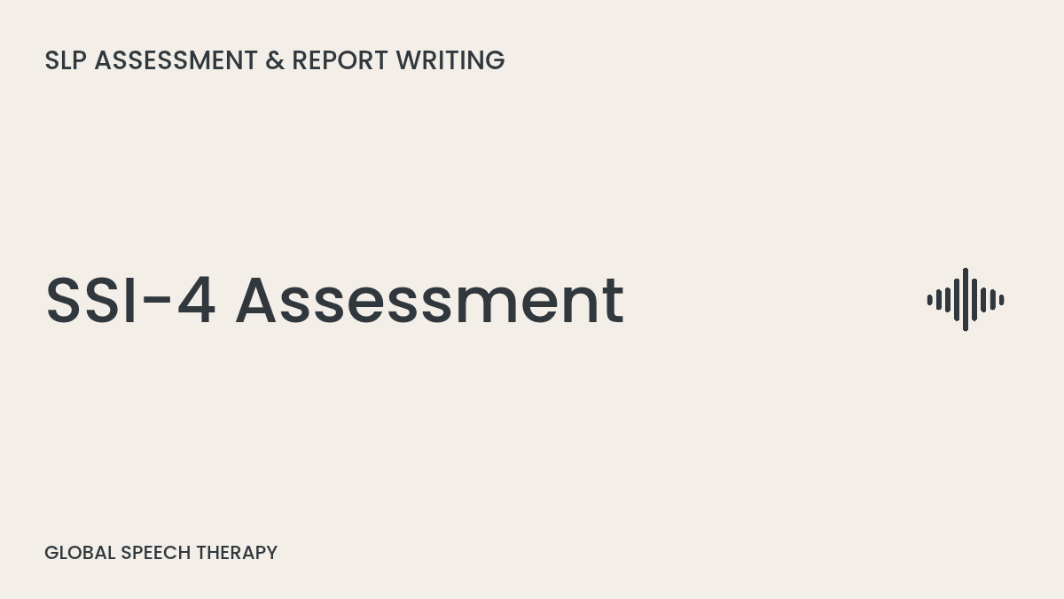 SSI-4 Assessment cover graphic with speech waveform icon