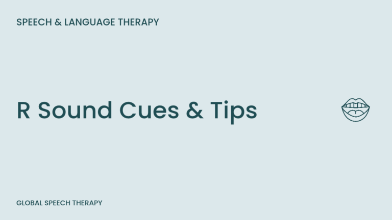 R sound cues and tips for articulation therapy.