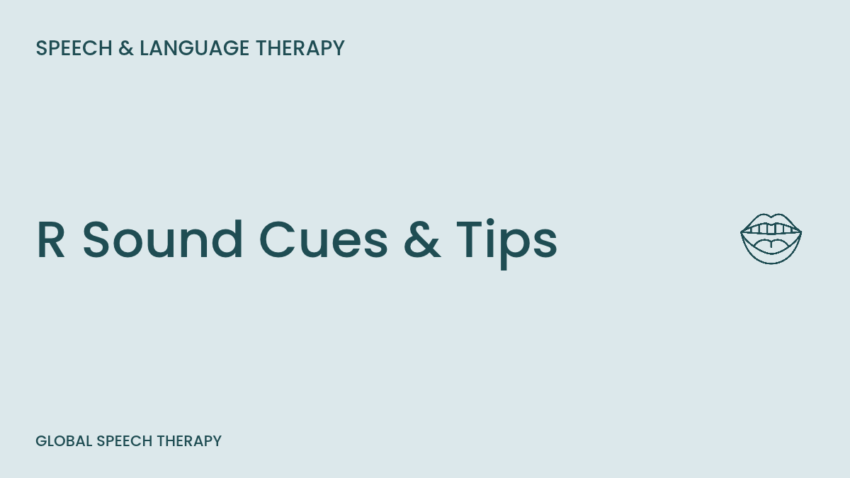 R sound cues and tips for articulation therapy.