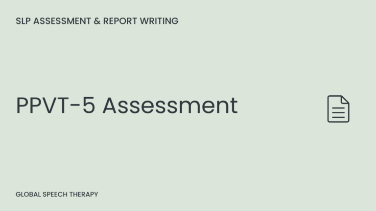 PPVT-5 receptive vocabulary assessment cover with book icon