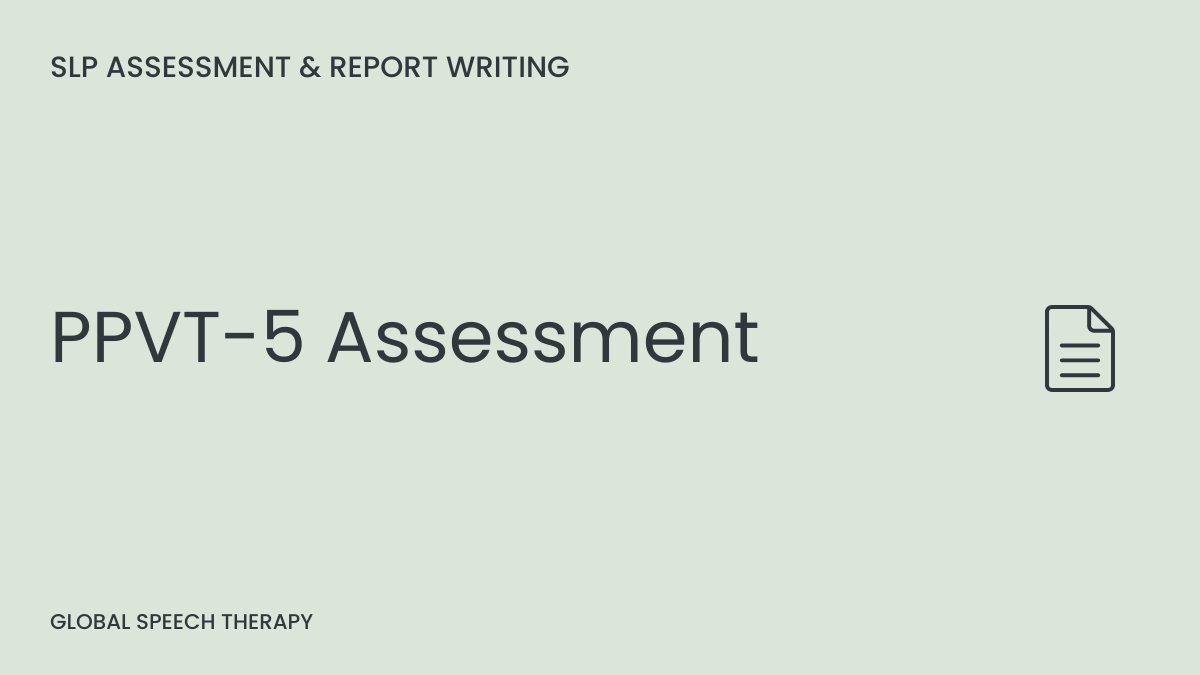 PPVT-5 receptive vocabulary assessment cover with book icon