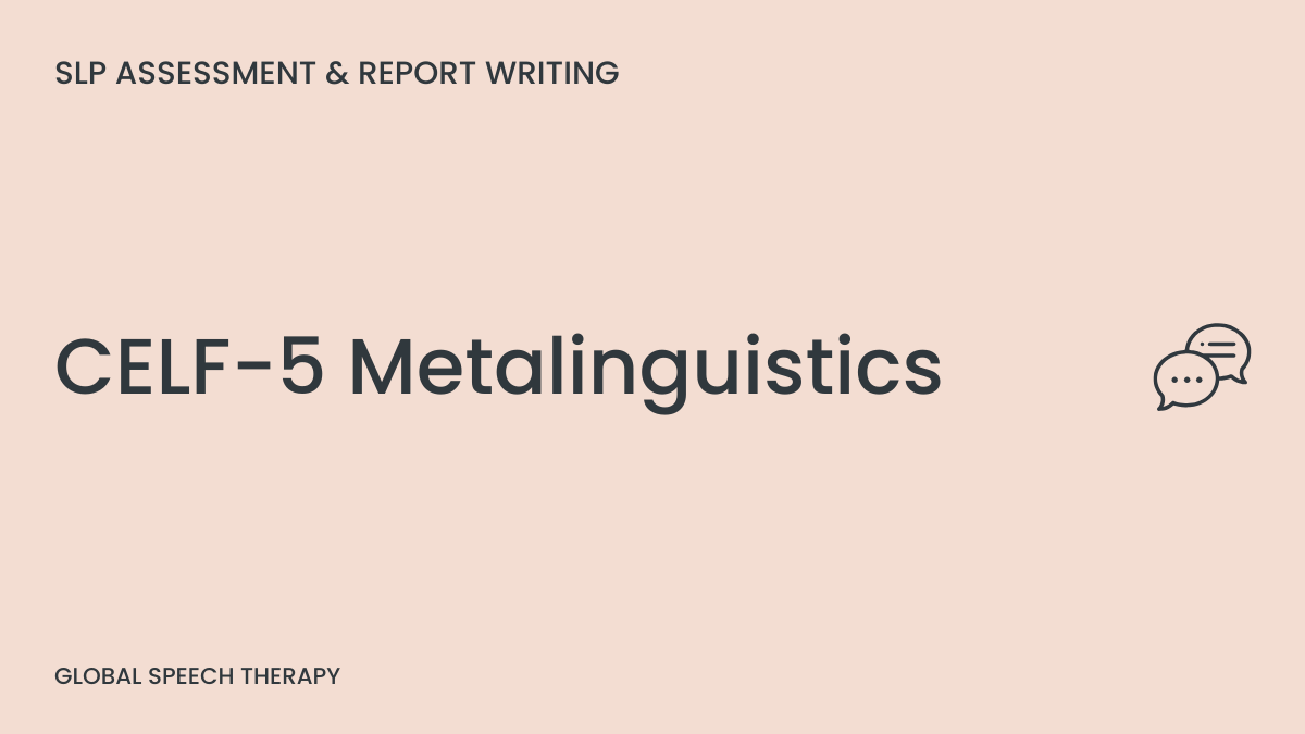 CELF-5 Metalinguistics cover with speech bubble icon
