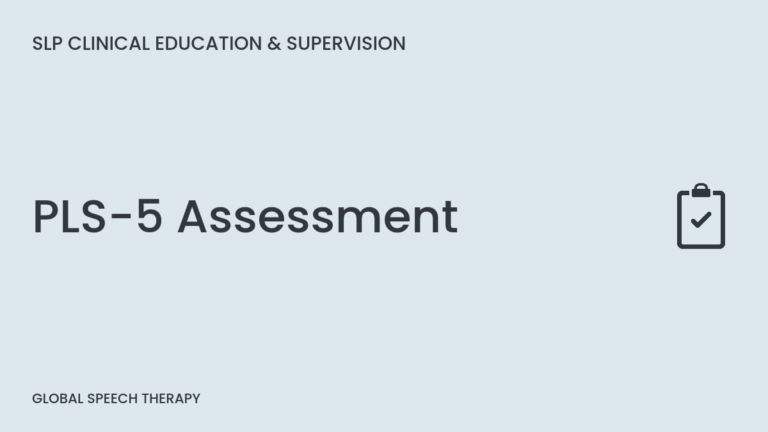 PLS-5 Assessment cover graphic with clipboard icon