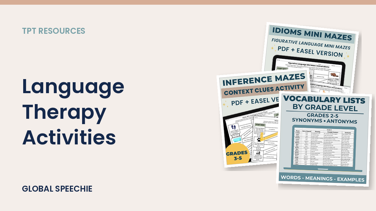 Language Therapy Activities by Global Speechie