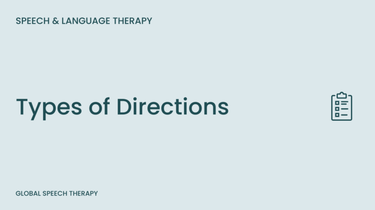 Types of Directions speech therapy blog cover with a checklist icon